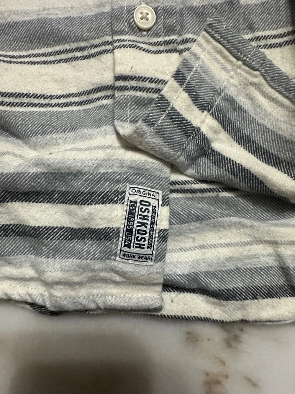 OshKosh B'gosh Striped Blue & White Button-Down Shirt